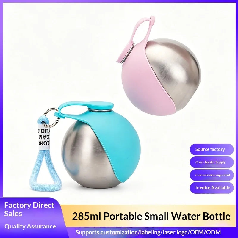 Portable Pet Water Bottle with Fold-Out Bowl