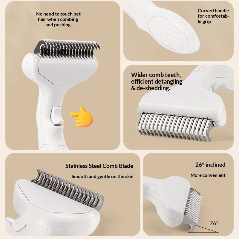 Self-Cleaning Pet Deshedding Comb