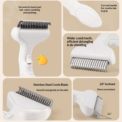 Self-Cleaning Pet Deshedding Comb
