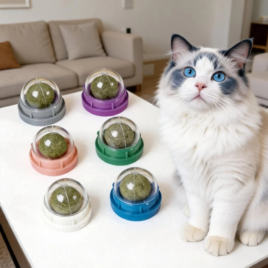 Stick-On Catnip Ball Toys