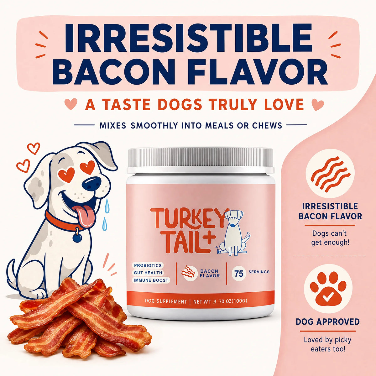 Dog Probiotic Supplement with Turkey Tail