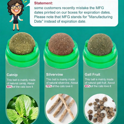 Stick-On Catnip Ball Toys