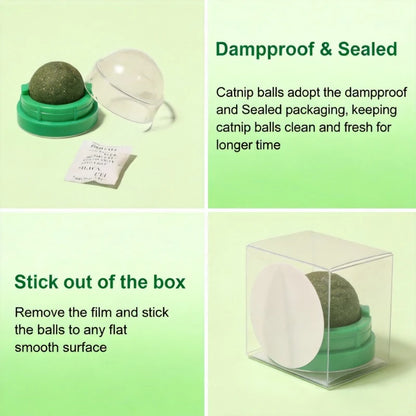 Stick-On Catnip Ball Toys