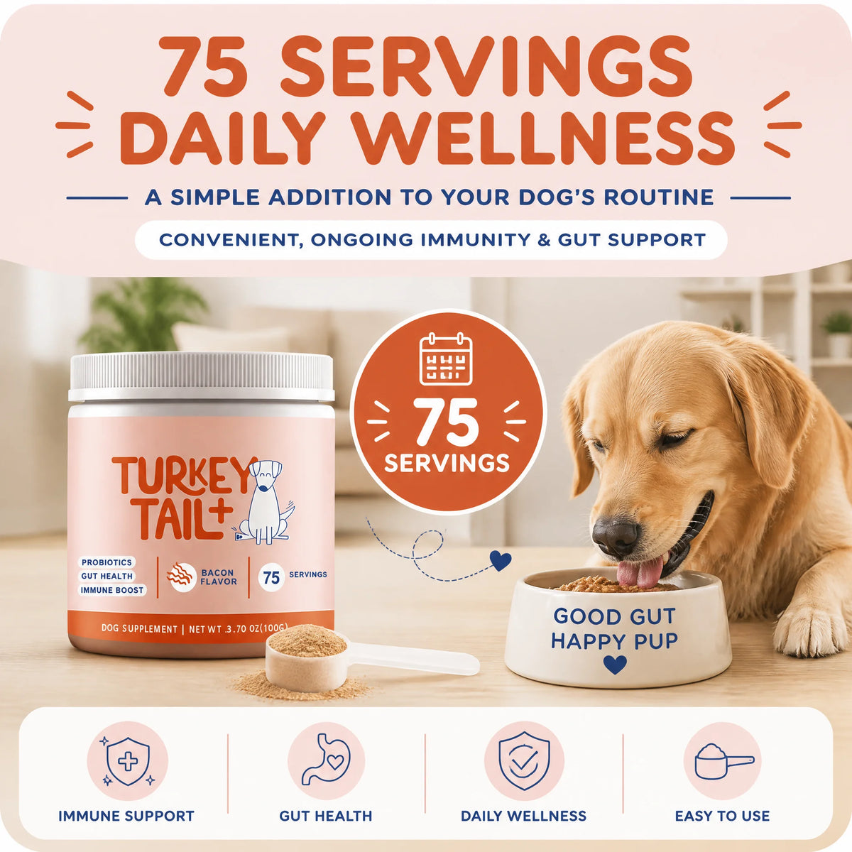 Dog Probiotic Supplement with Turkey Tail