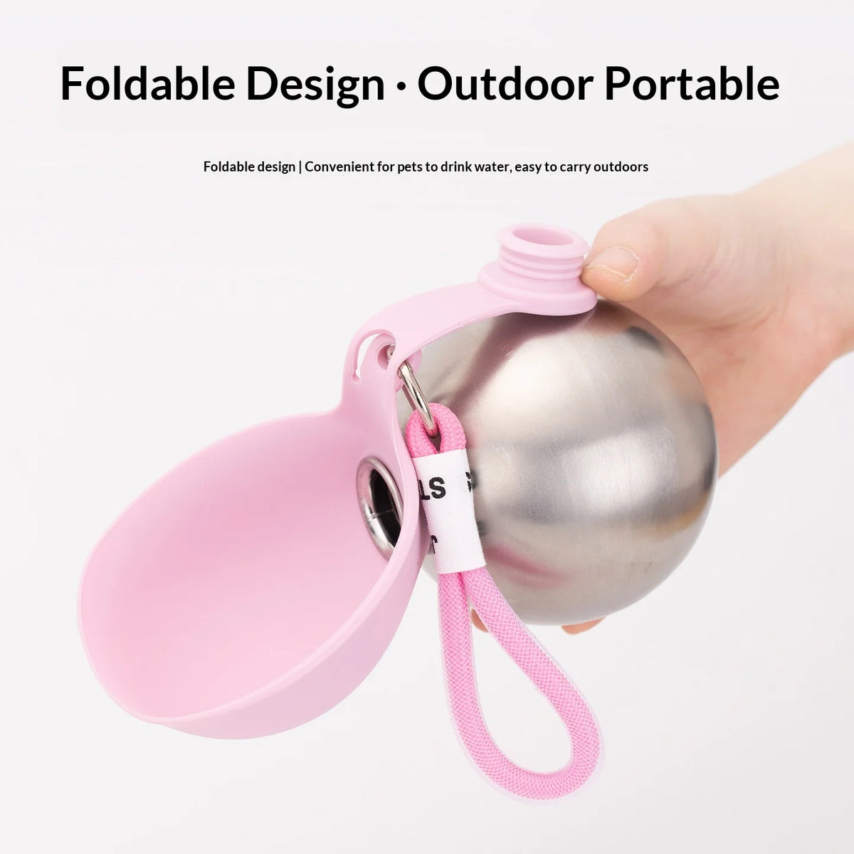 Portable Pet Water Bottle with Fold-Out Bowl